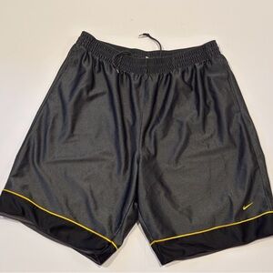 Vintage Nike Mesh Shorts Men’s XL Gray Yellow Retro Athletic Gym Shorts